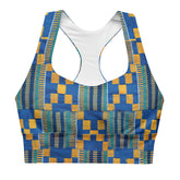 Blue/Yellow Kente Sports Bra